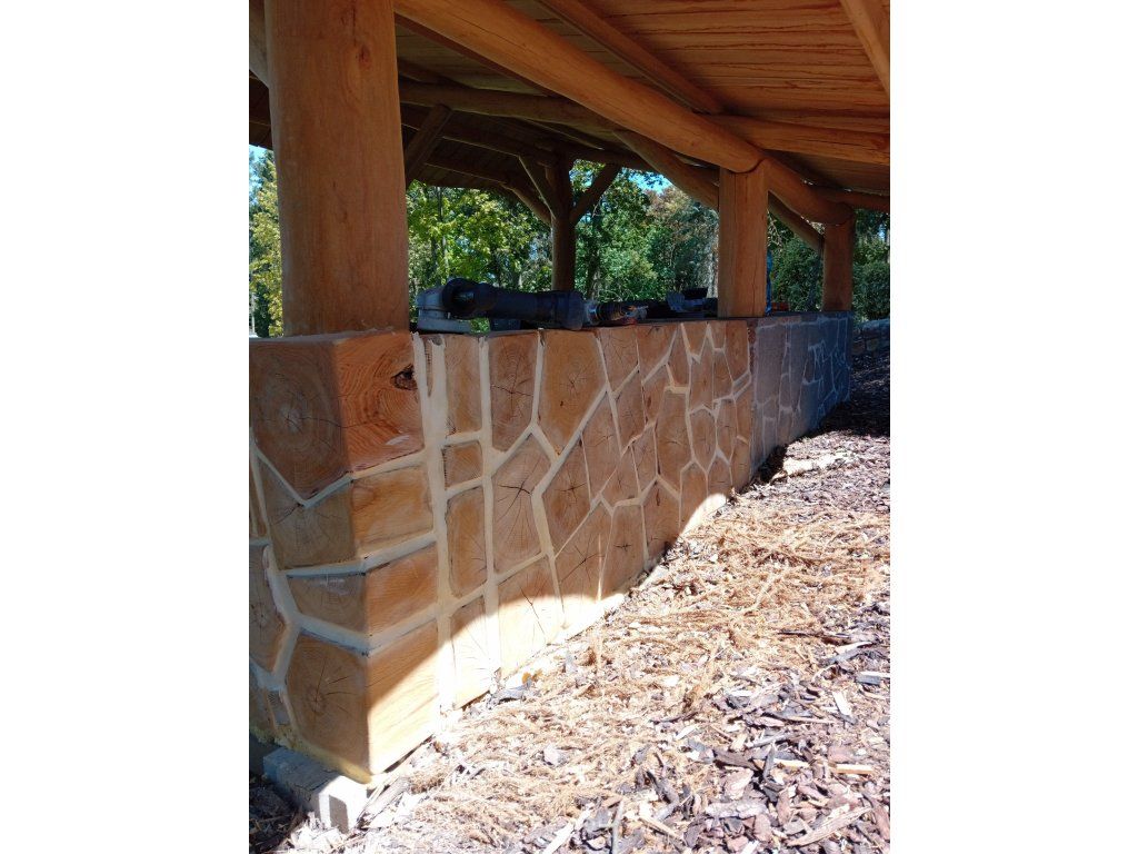 Detail akátové špalíkové dlažby