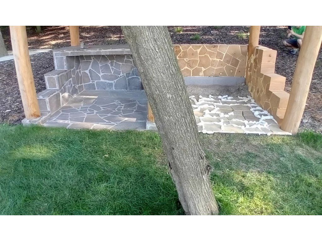 Akátová špalíková dlažba mozaika