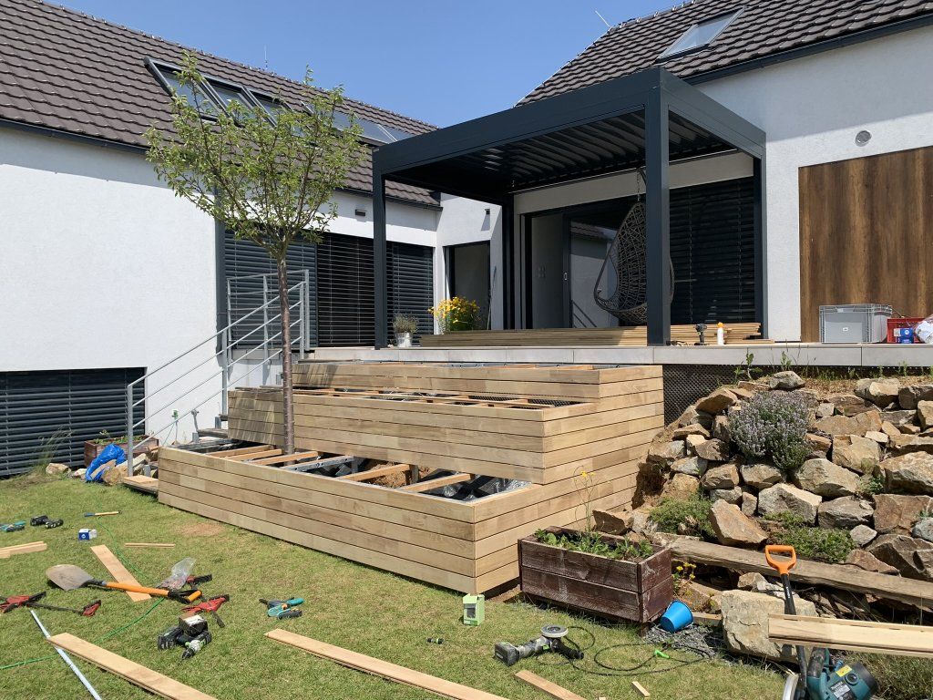 Akátová terasa použití prkna