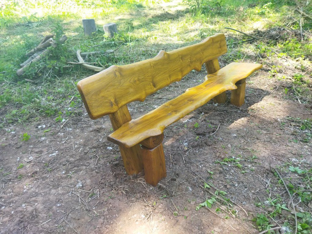 Akátová lavice do země masiv